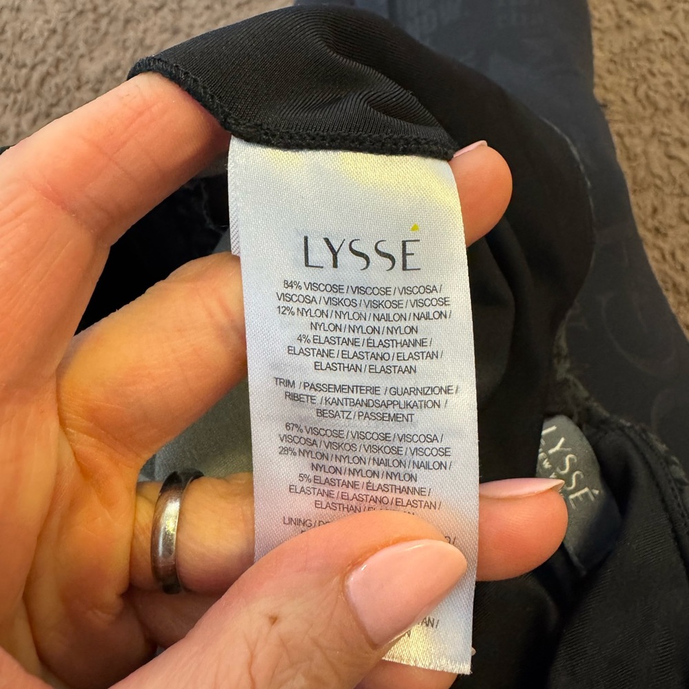 2 FOR $20 LYSSE GREEN SNAKESKIN HIGH RISE LEGGINGS TUMMY CONTROLS BLACK M - Picture 8 of 8
